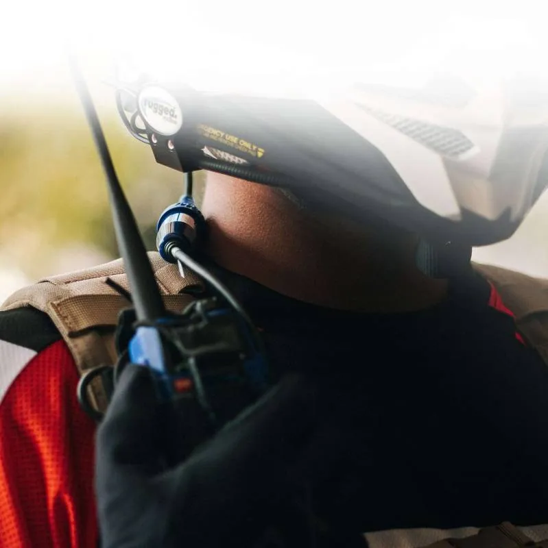 Rugged Radios Enduro Moto Kit - Includes Helmet Kit and Compact Harness Cable - GMR2 - GMRS Radio and Hand Mic