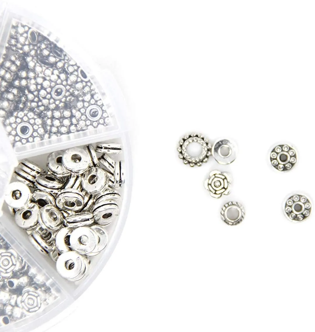 Silver metal spacer beads kit, 300pcs assorted tibetan styles, Nickel free