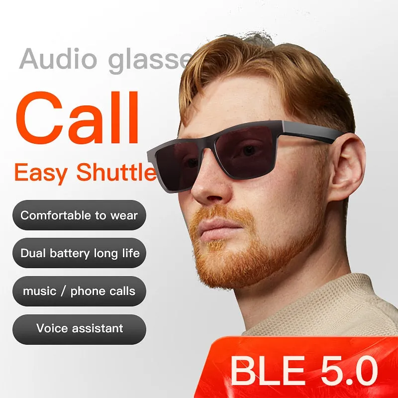 Smart Bone Conduction Bluetooth Music, Call Game Headset Sun Glasses