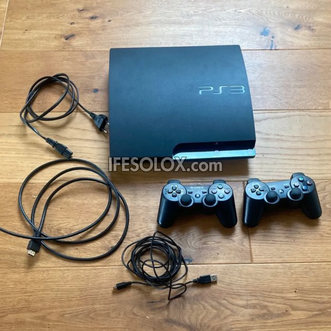 Sony Playstation 3 (PS3) Slim 500GB Game Console Complete Set with 2 DUALSHOCK Controllers and 30 Games - Foreign Used