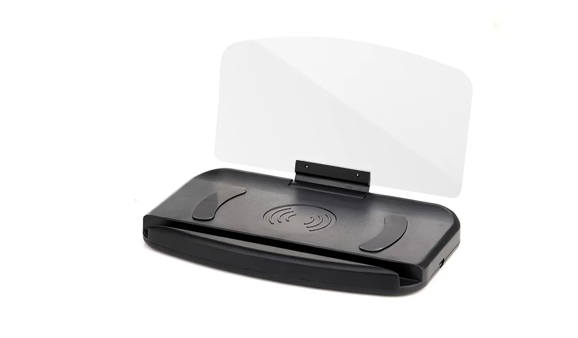 Style: With wireless charging - Creative HUD HD Car Phone Holder