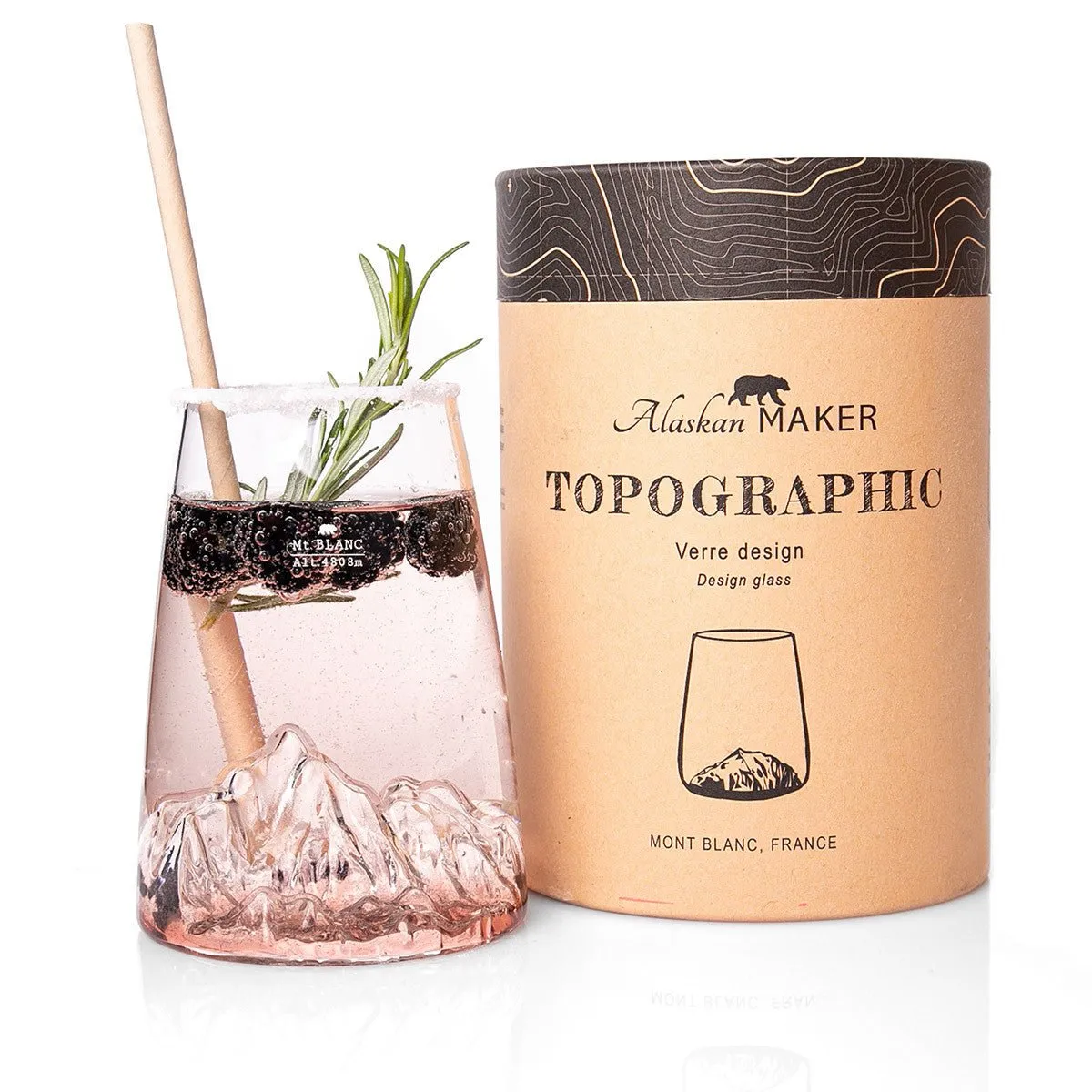 Topographic Glass - Three Mountains