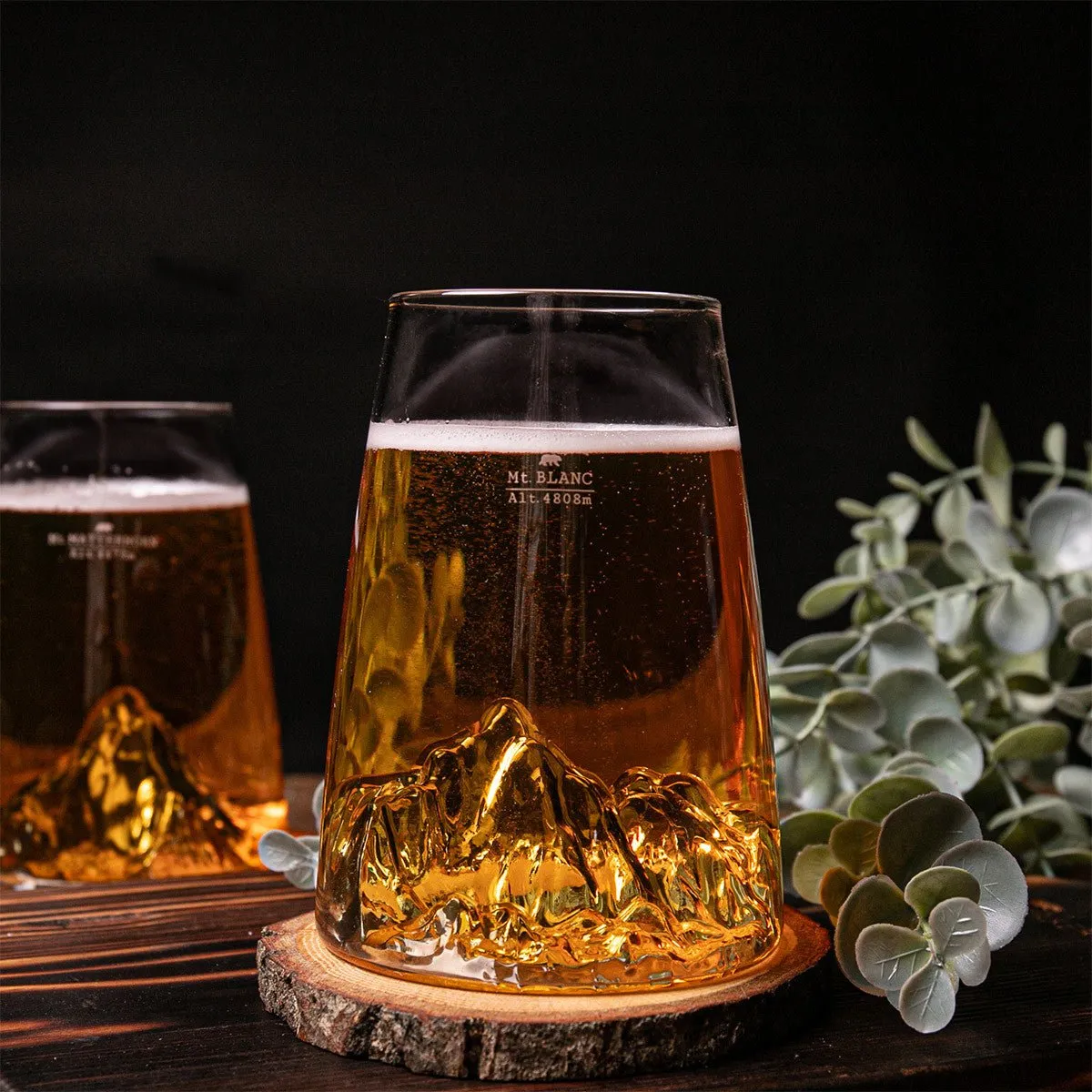 Topographic Glass - Three Mountains