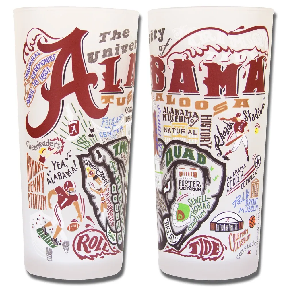 UNIVERSITY OF ALABAMA GLASS BY CATSTUDIO
