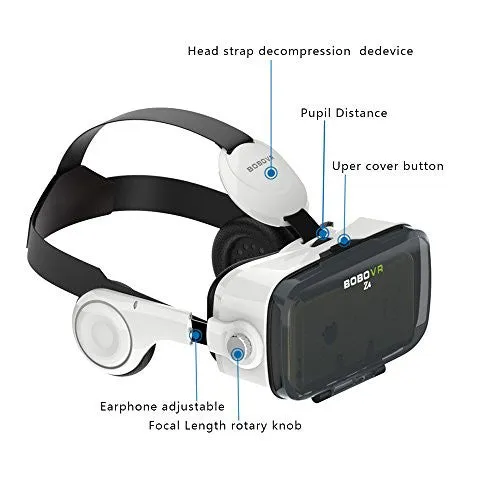 VIGICA Google Cardboard 3D VR Headset, BOBOVR Z4 Virtual Reality Glasses for 4.7~6.2" Inch Smartphones for 3D...