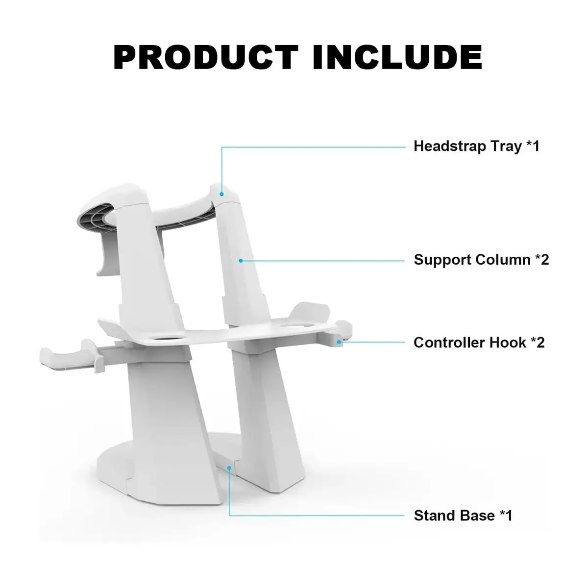 VR Headset and Touch Controllers Display Stand | for Oculus Quest 2, Quest, Rift S, Rift, Valve Index, HP G2