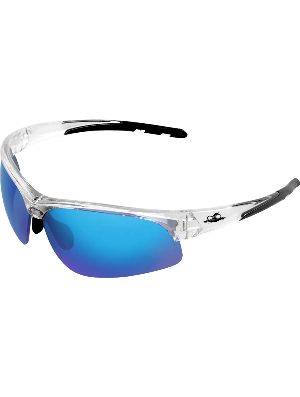 Wahoo® Blue Mirror Lens, Crystal Clear Frame Safety Glasses - BH1612