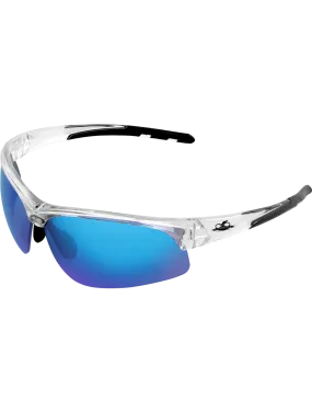 Wahoo® Blue Mirror Lens, Crystal Clear Frame Safety Glasses - BH1612