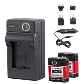 Yubi Power 2 Batteries Kit for GoPro 1280 mAh and Travel Charger Kits